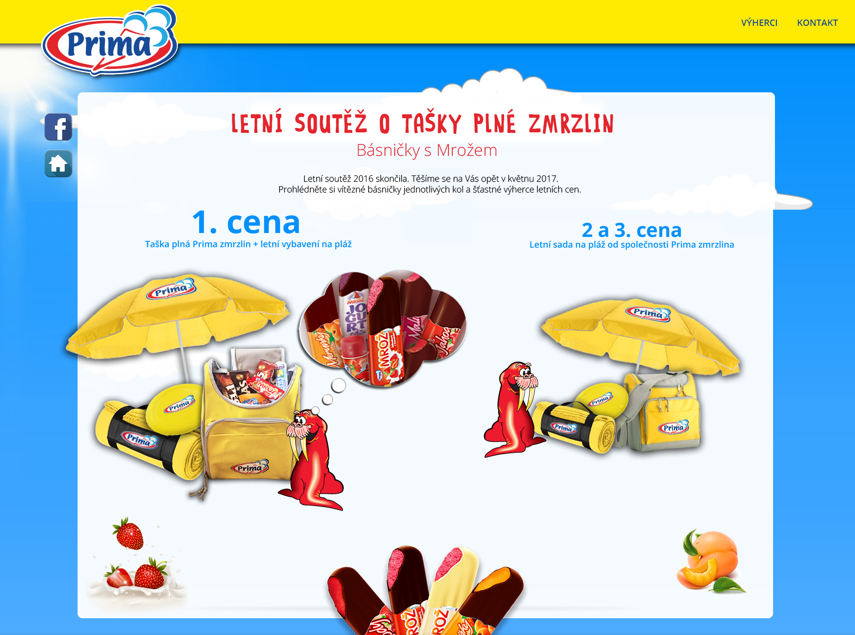Soutěžní web Prima zmrzlina